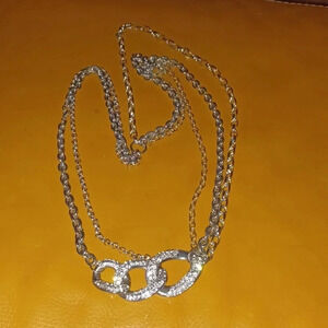Necklace different size chains and sparkly large links